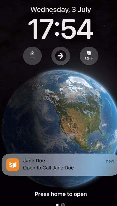 Phone | notification from OnePageCRM mobile app