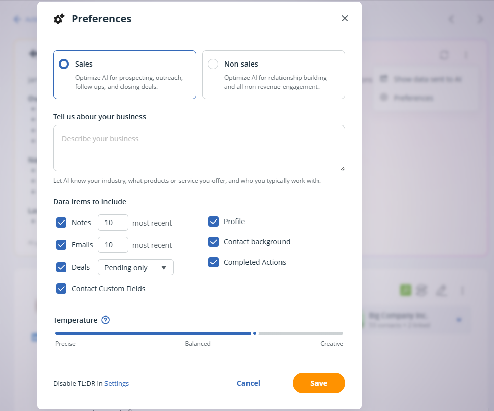 TL;DR | select Preferences
