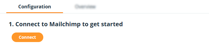 Mailchimp integration page | Step 1 | Connect button