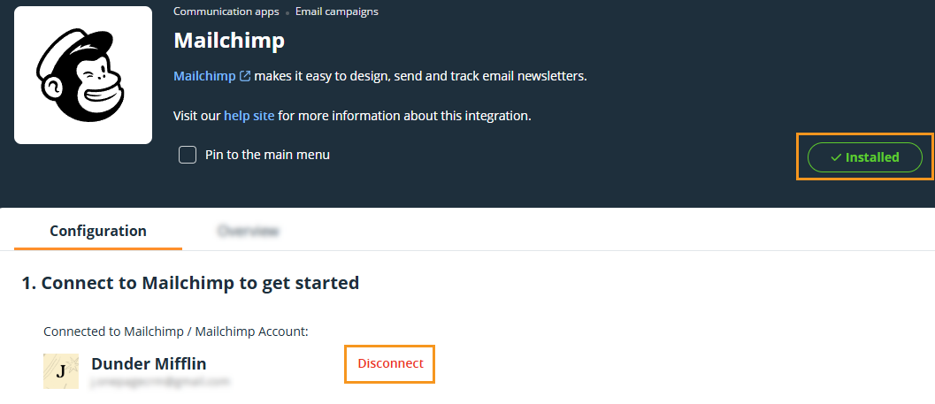 Mailchimp | Disconnect and Uninstall