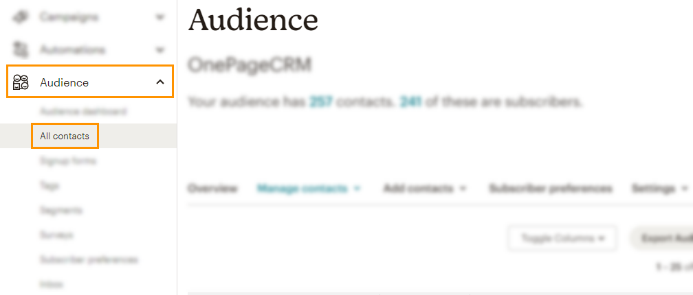 Mailchimp | Audience