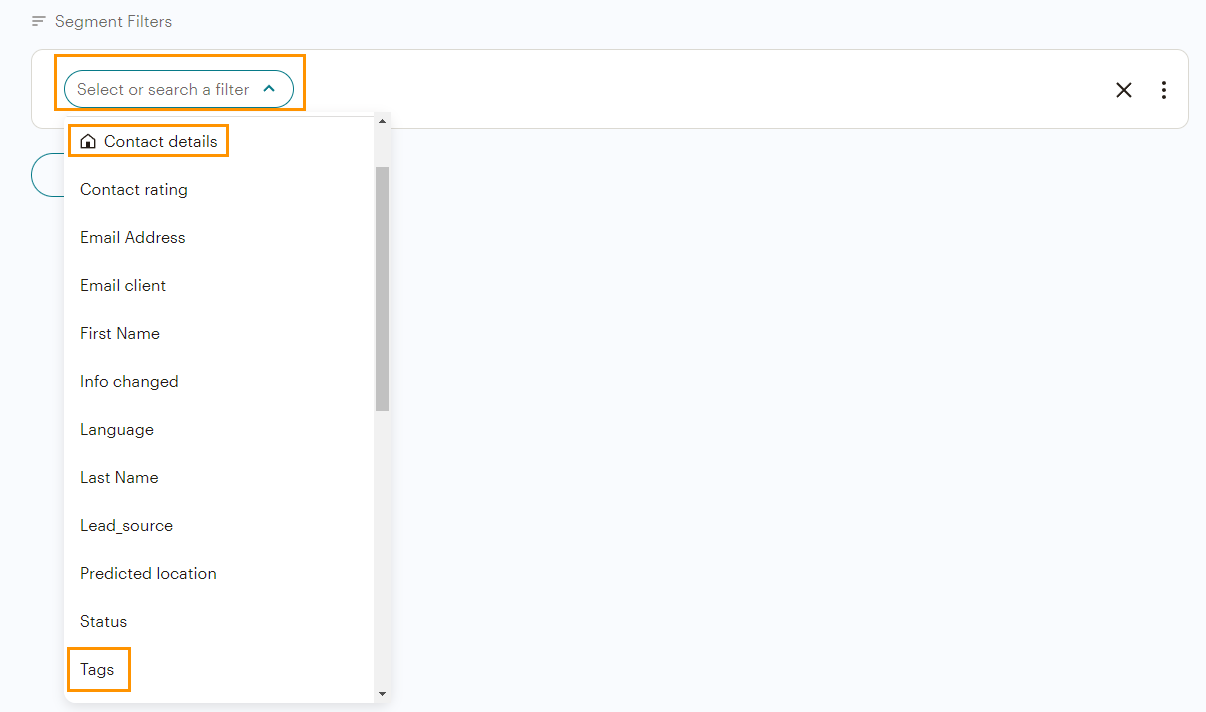Mailchimp | Regular Segment Builder