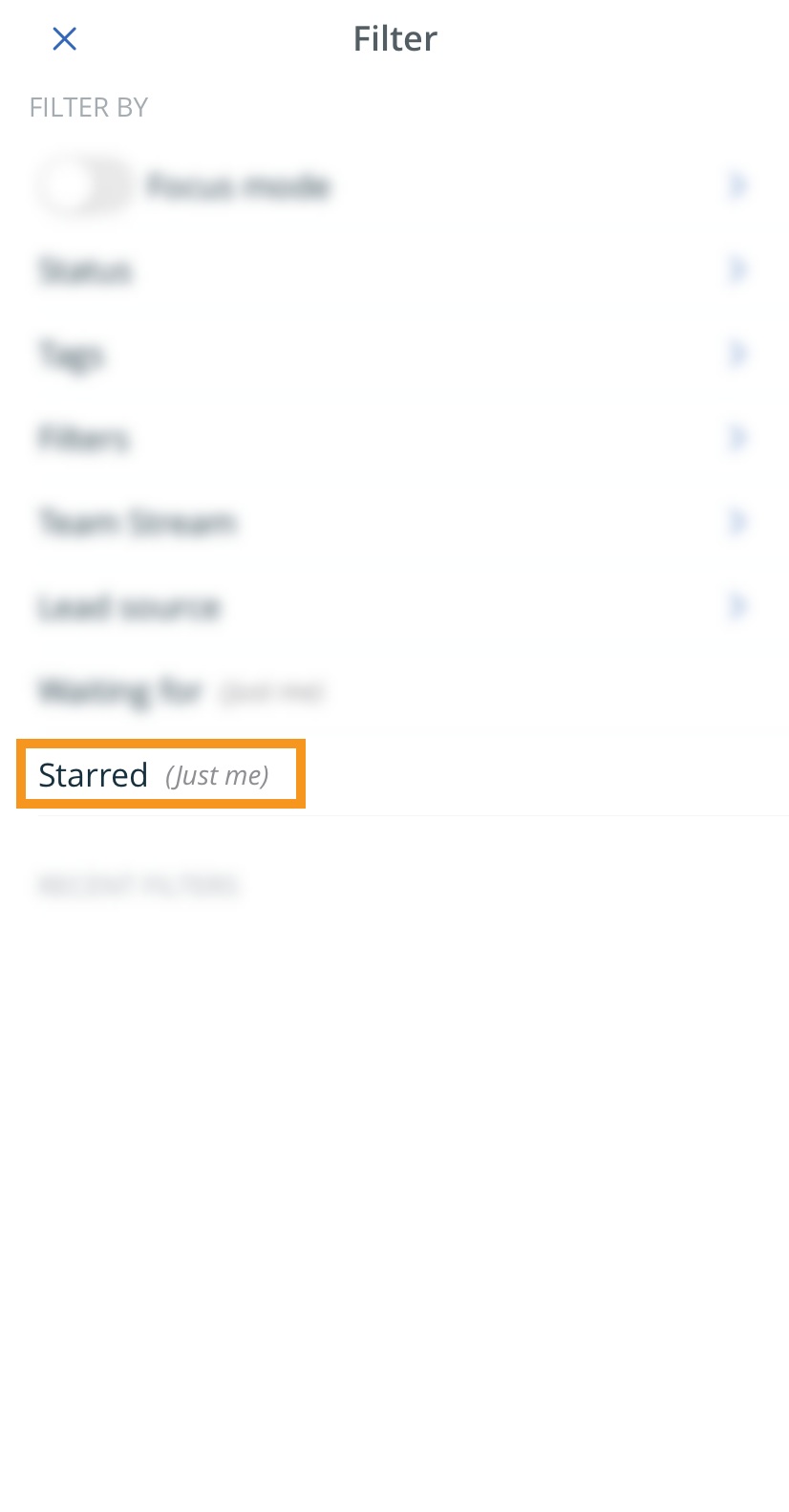 iOS Mobile App | Filter starred contacts