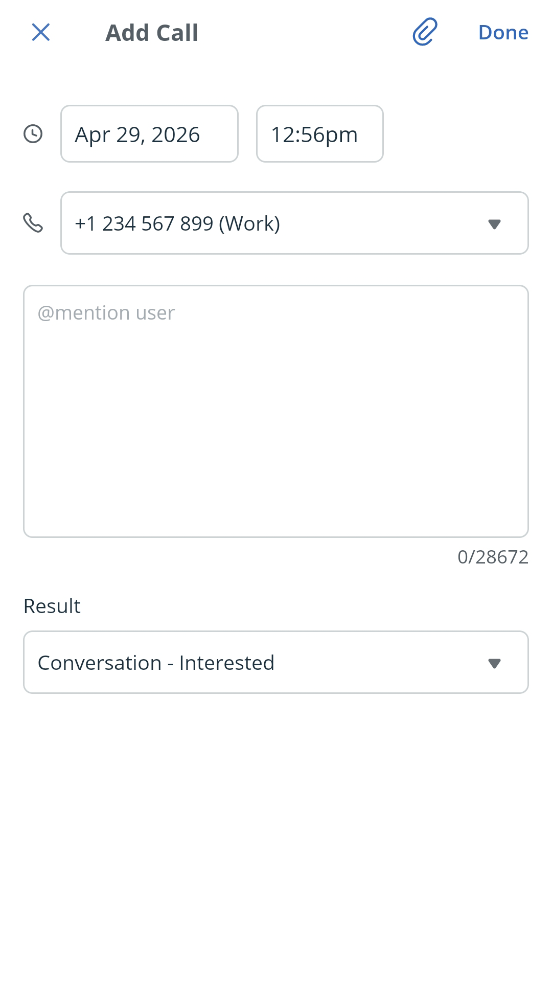 Android Mobile app | Contact profile | Call note