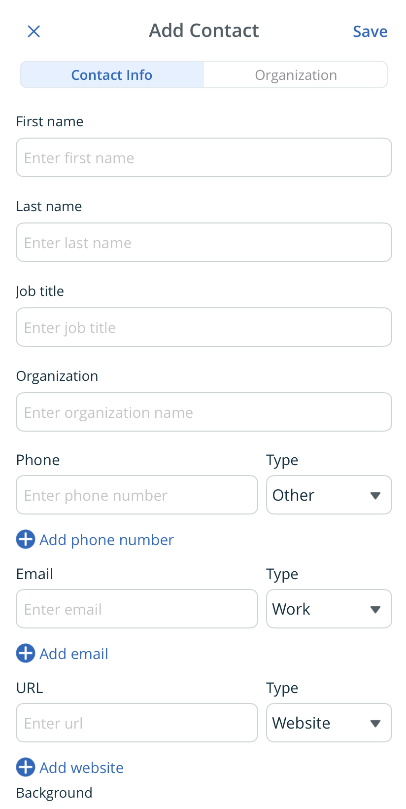 iOS | Add contact form