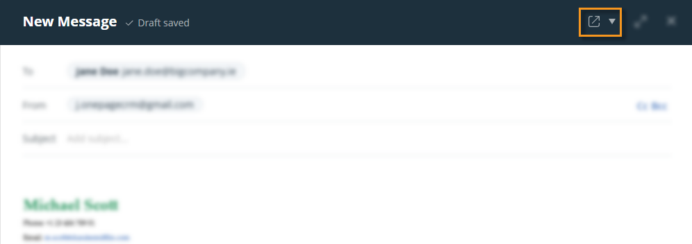 OnePageCRM | Email Message editor