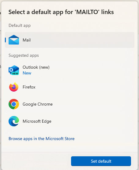 Windows | Select a default app