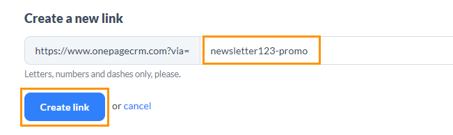 Rewardful | Dashboard | Create a new link