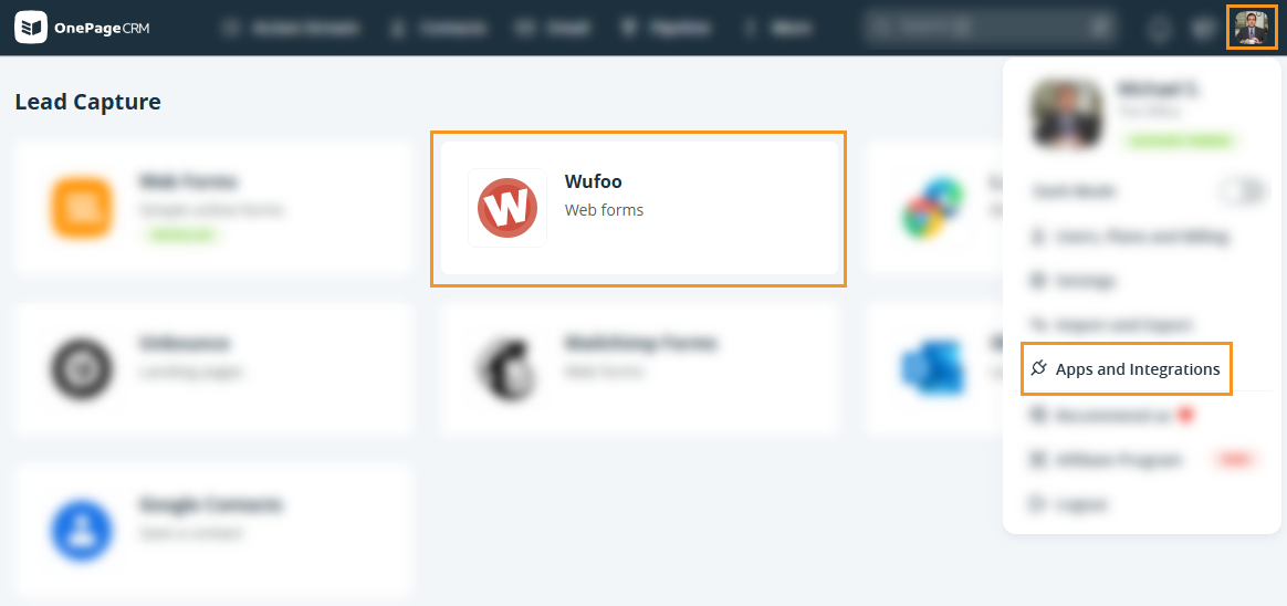 Apps and Integration page l Wufoo
