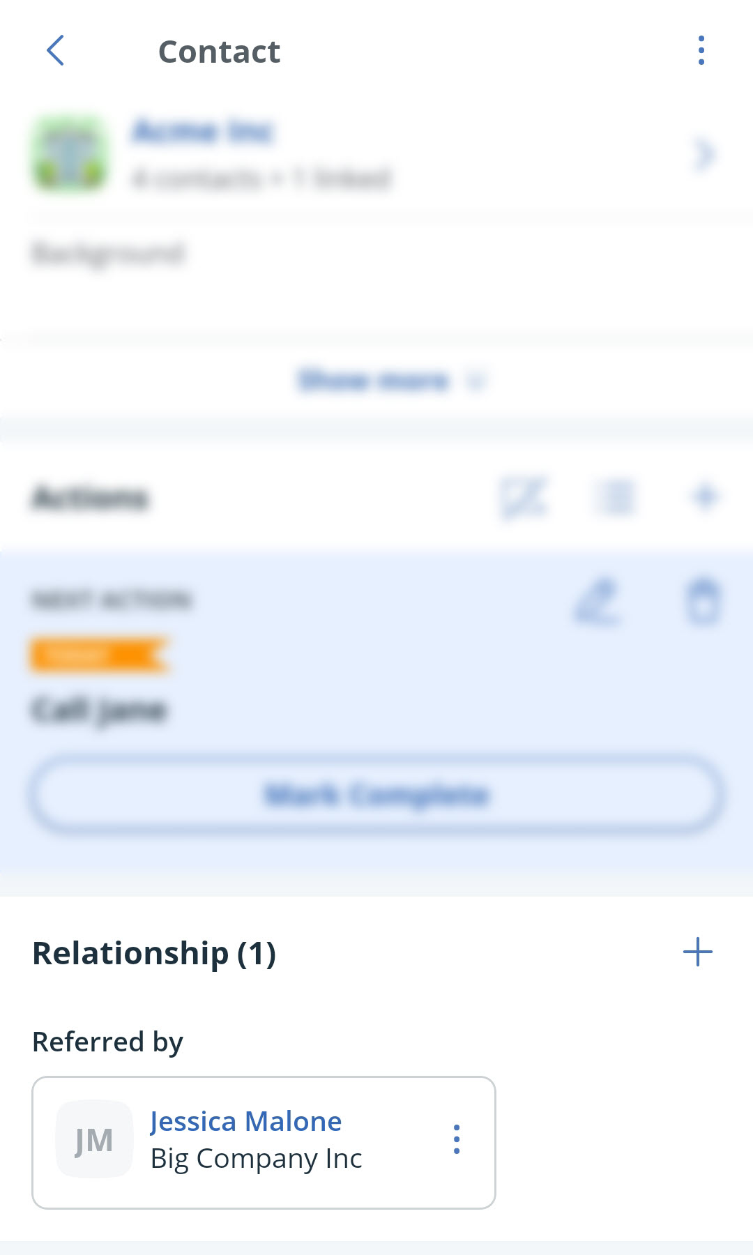 Android | Contact profile | Relationship created