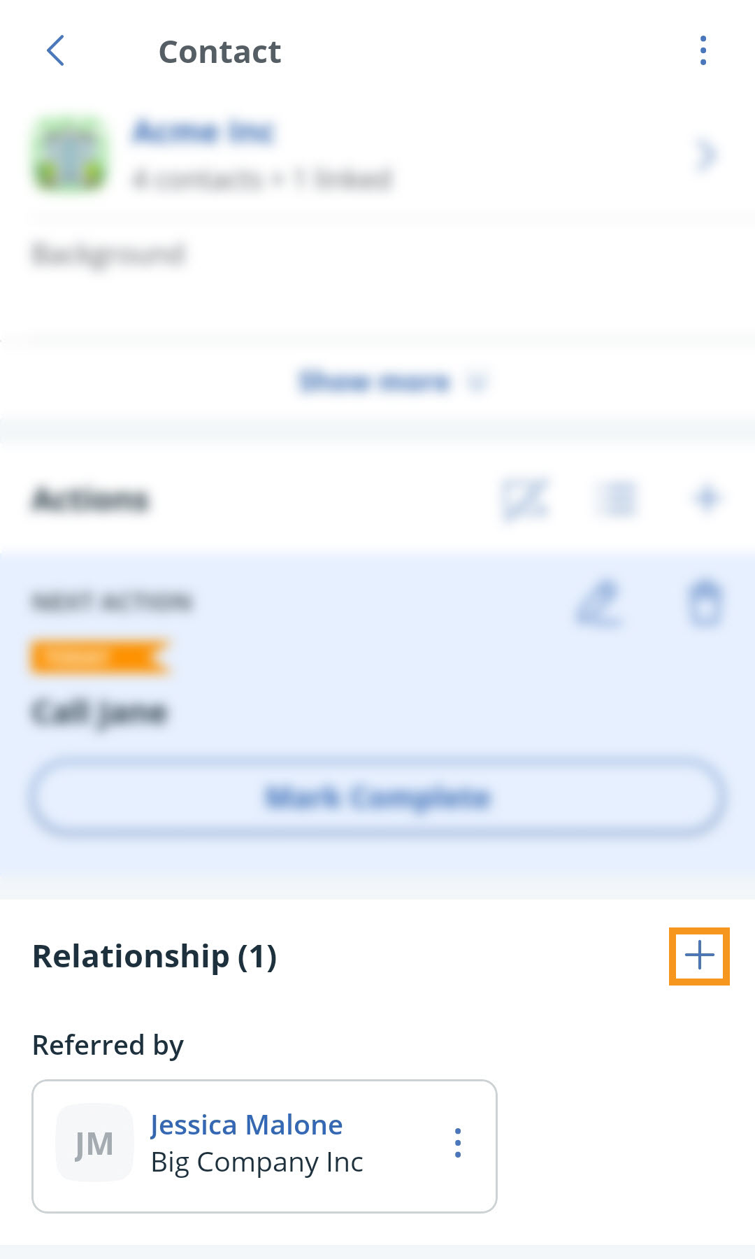 Android | Contact profile | Relationship | Add new relationship