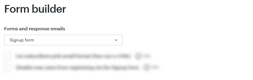 Mailchimp | Form Builder | Manage forms