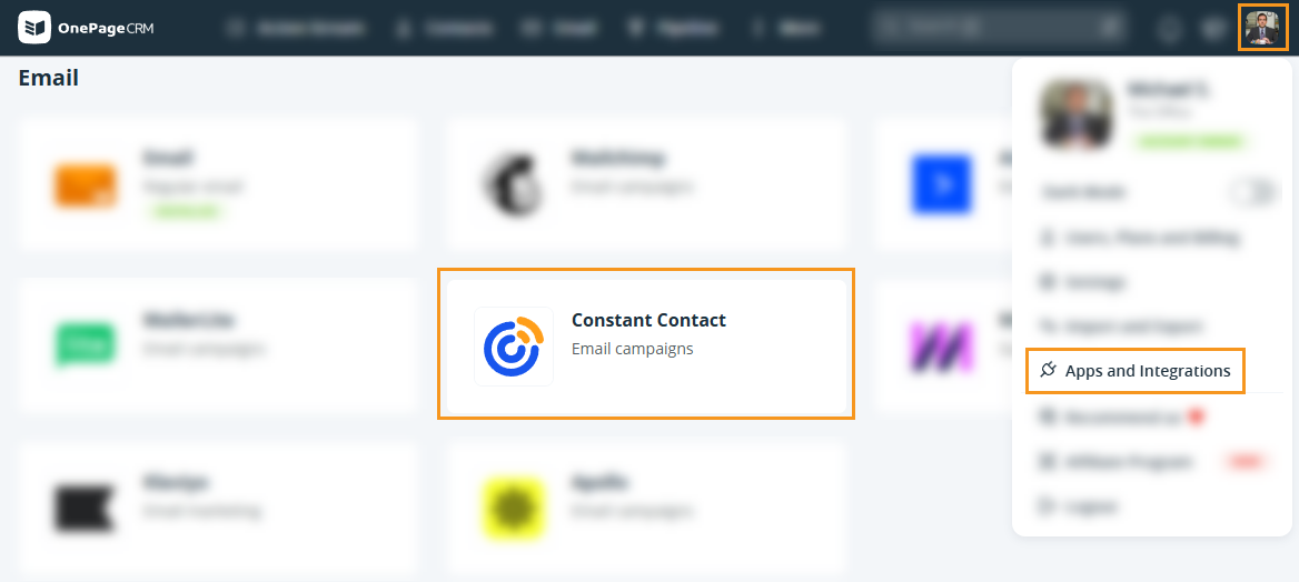 Apps and Integration page l Constant Contact
