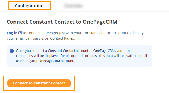 Constant Contact | Configuration page l Connect to Constant Contact