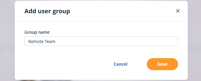 Add user group name