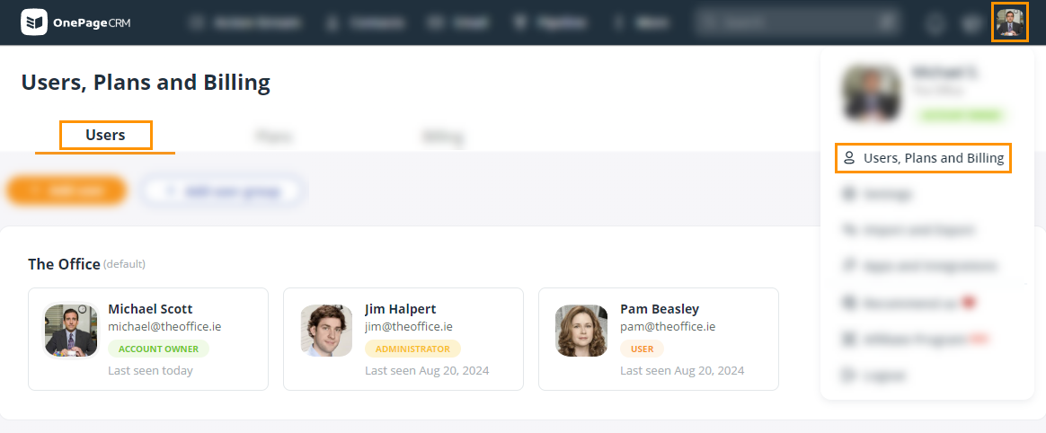 Users, Plans and Billing | Users