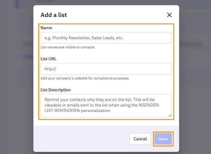 ActiveCampaign | Add a list pop-up
