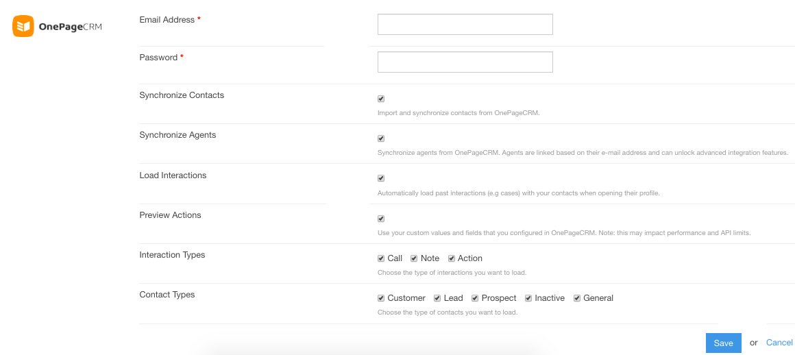 Talkdesk | OnePageCRM integration set up