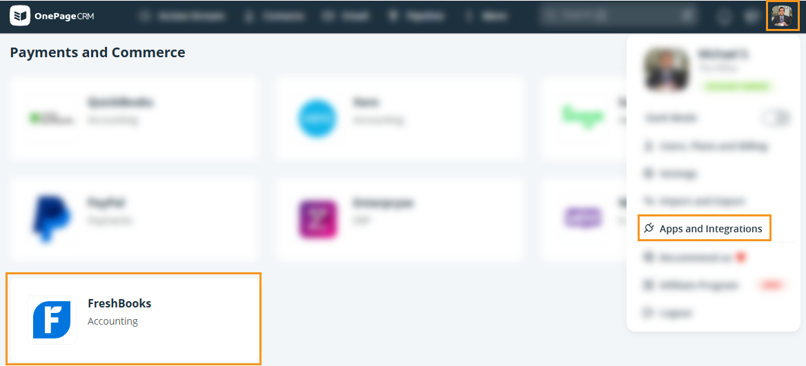 Apps and Integration page l FreshBooks