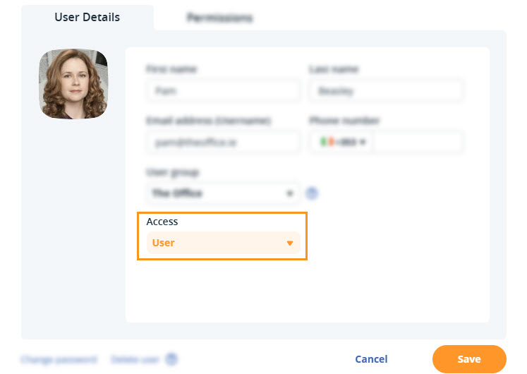 User profile | Access