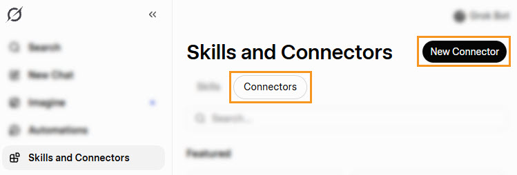 Grok | Skills and Connectors | Connectors | New Connectors