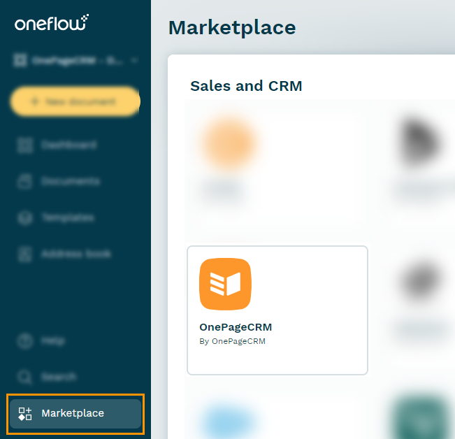 Oneflow | Marketplace | Sales and CRM | OnePageCRM