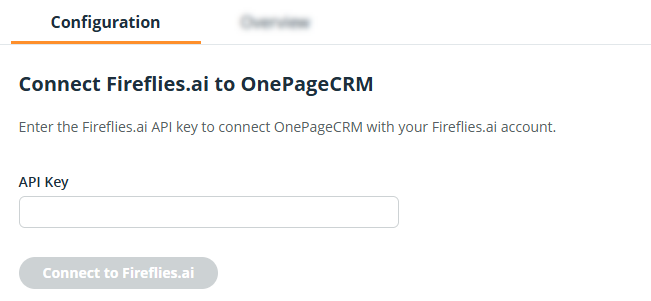 OnePageCRM | Fireflies.ai Configuration | Connect to Fireflies.ai