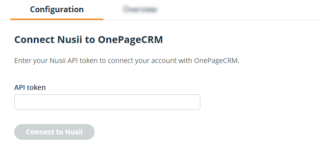 OnePageCRM | Nusii Configuration | Connect to Nusii
