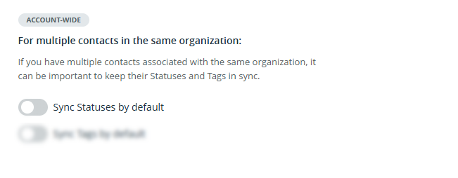 Settings | Contact Preferences | For multiple contacts in the same organization