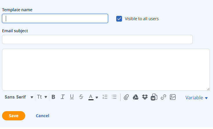 Email | Templates | Create template