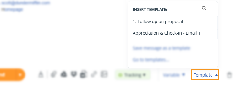 Message editor | Template | Select template