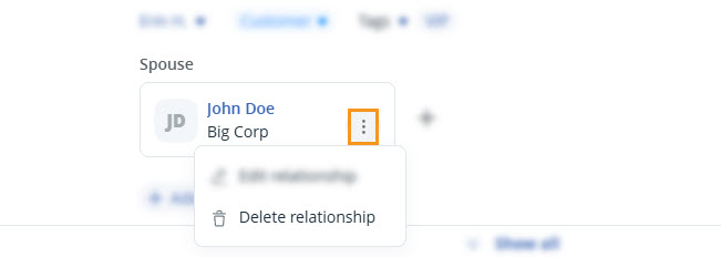 Contact | Relationship | Delete