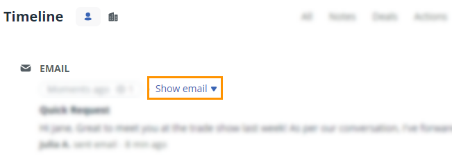 Contact Timeline l Show email