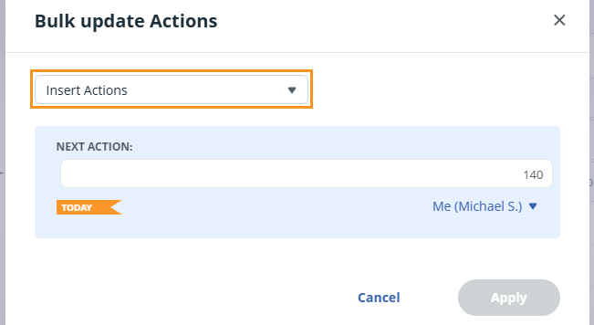 Bulk updates | Insert Actions