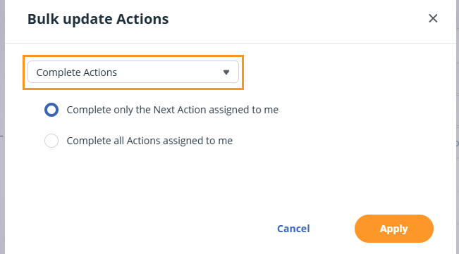 Bulk updates | Complete Actions