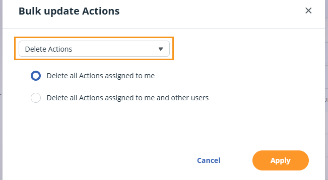 Bulk updates | Delete Actions