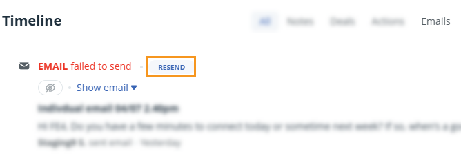 Contact Timeline | Emails | Resend
