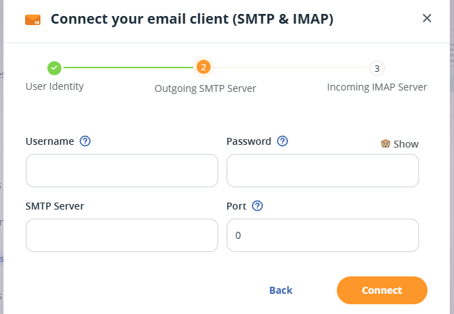 Email sync | Outgoing SMTP Server