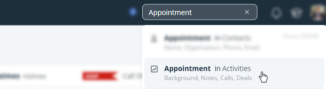OnePageCRM | Search bar