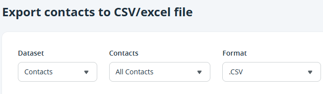 Import & Export | Export Contacts | data