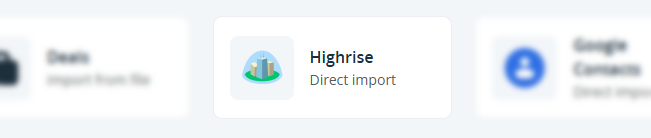 Import and Export | Import | Highrise Direct import