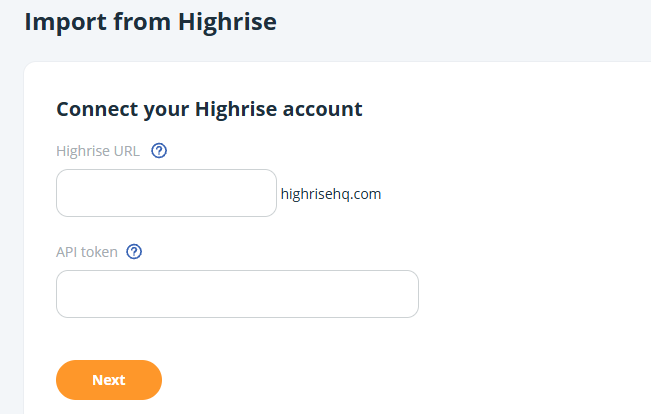 Import from Highrise | Connect Highrise account