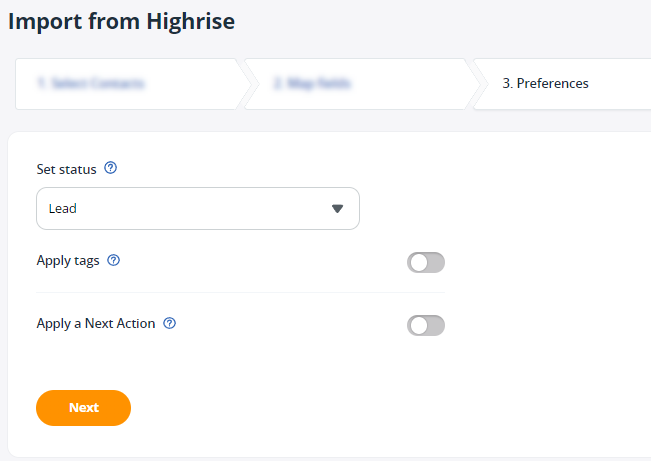 Import from Highrise | 3 Preferences