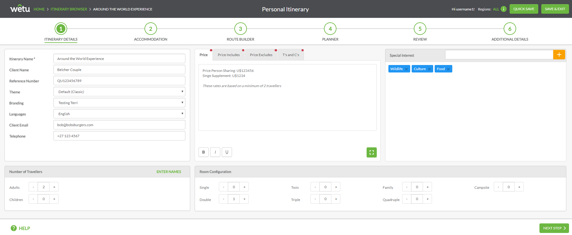 itinerary builder