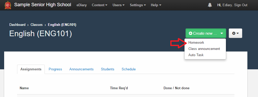 Assign homework online picture