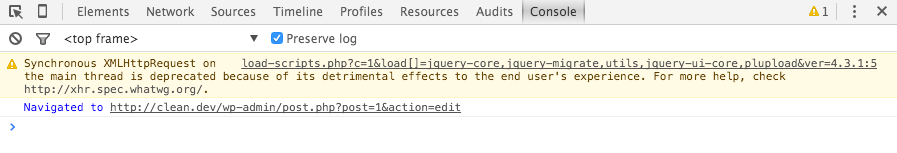 Example from Chrome Console - No errors