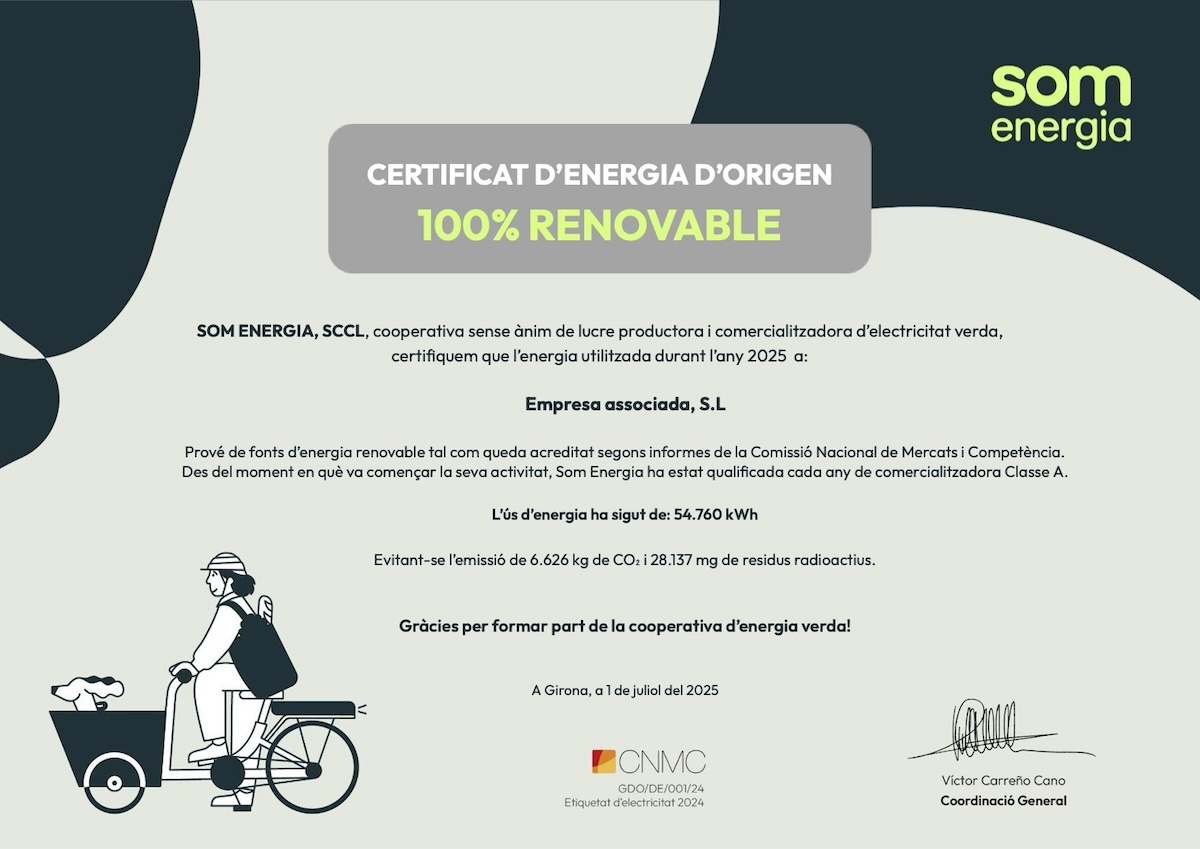 Certificado Energético de Som Energia