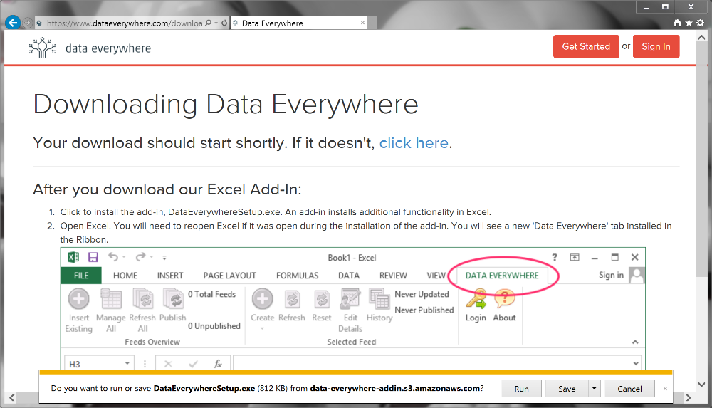 Installing the Excel Add-In 1