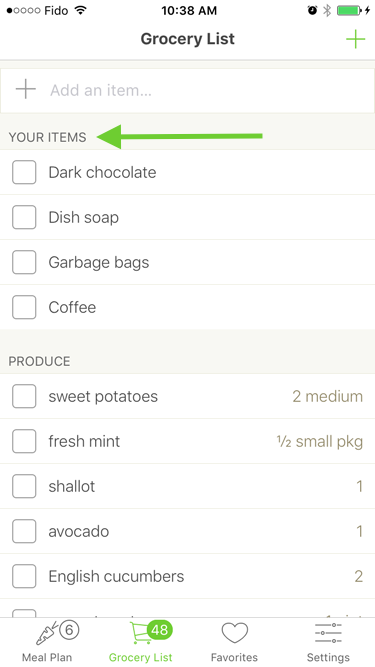 adding your own items to the grocery list mealime support docs grocery list for 2