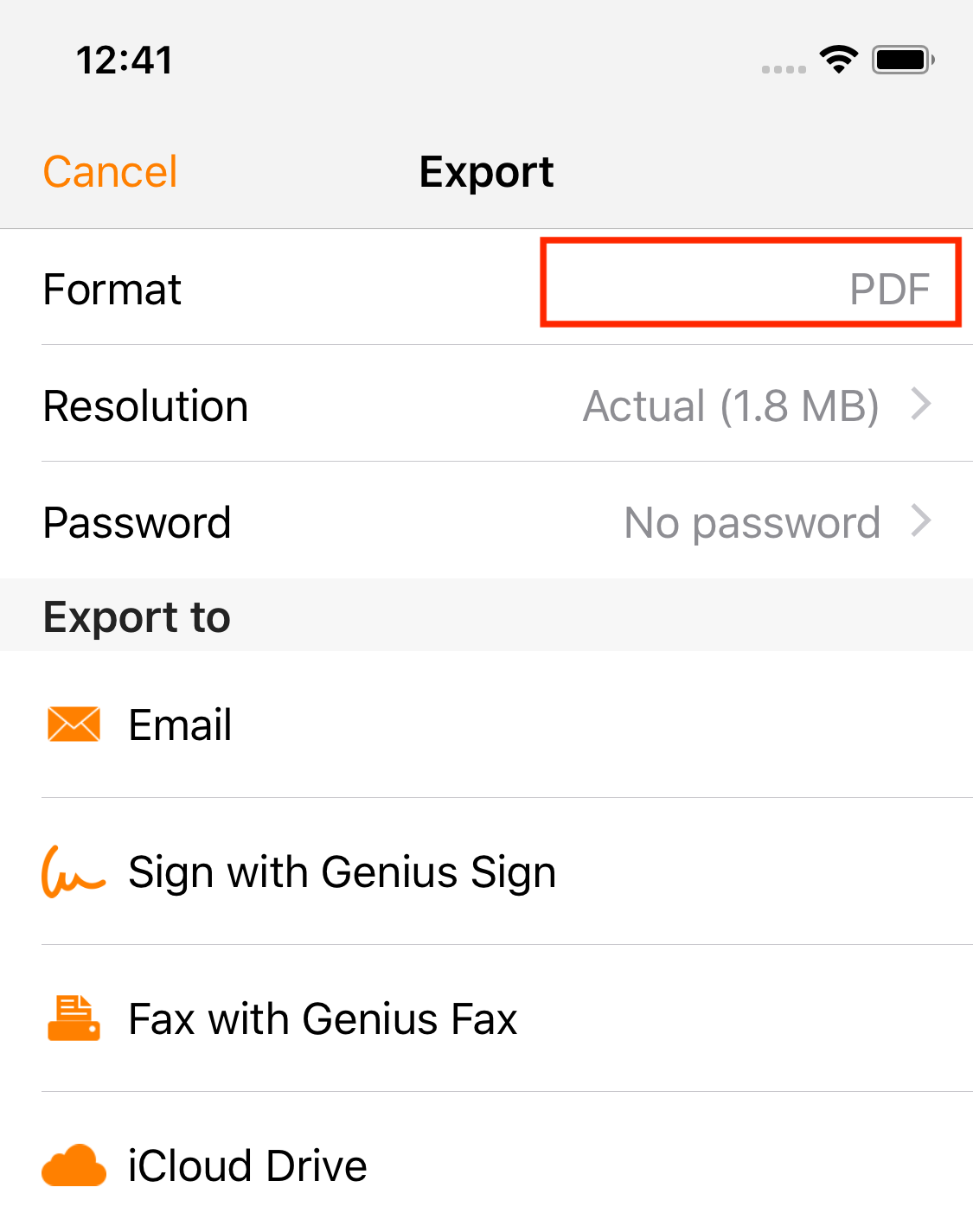 How to export a document as PDF Genius Scan